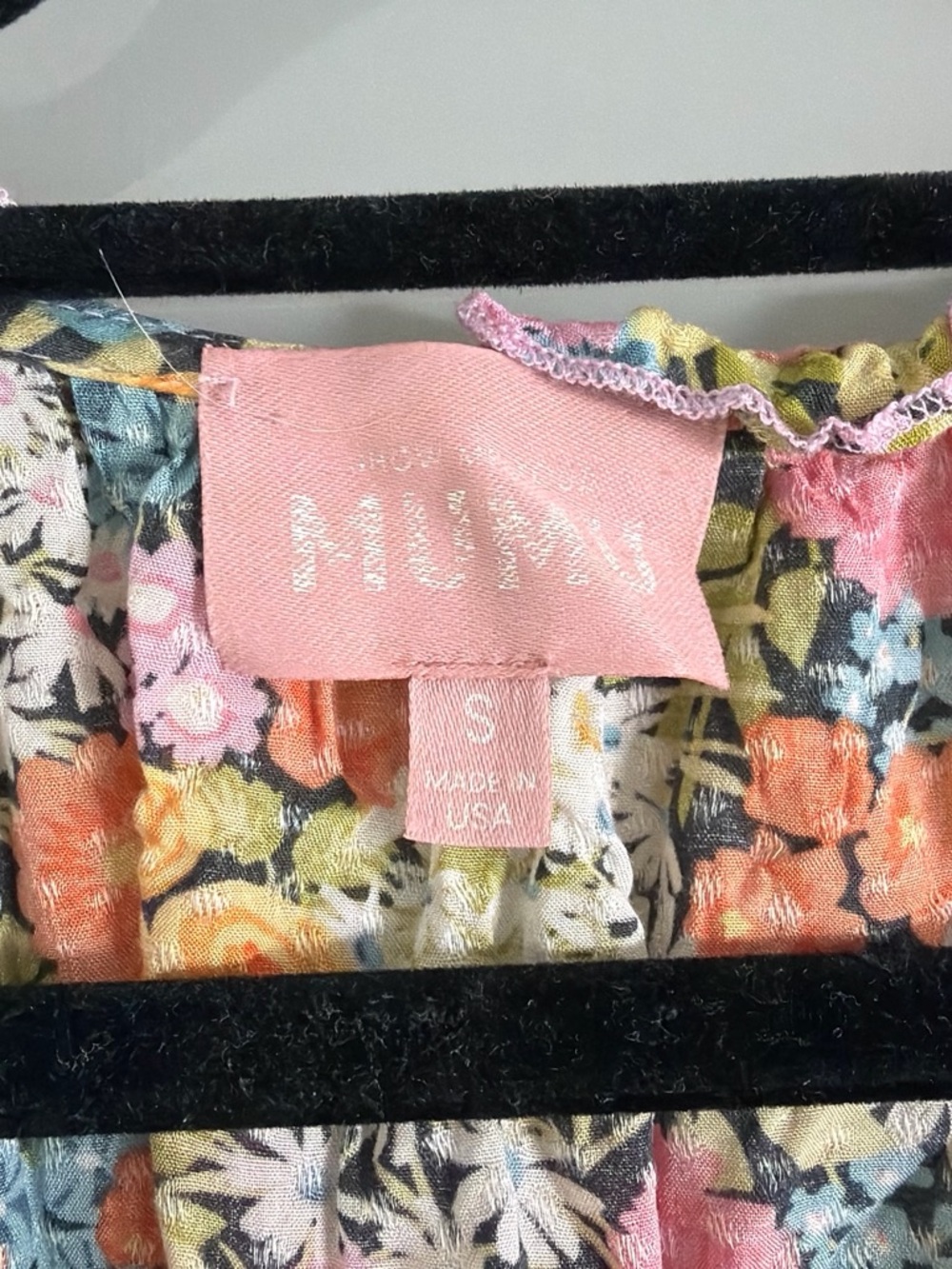 Fun flowy and flirty Floral Pink and Yellow V-Neck Women’s Top - Picture 3 of 3